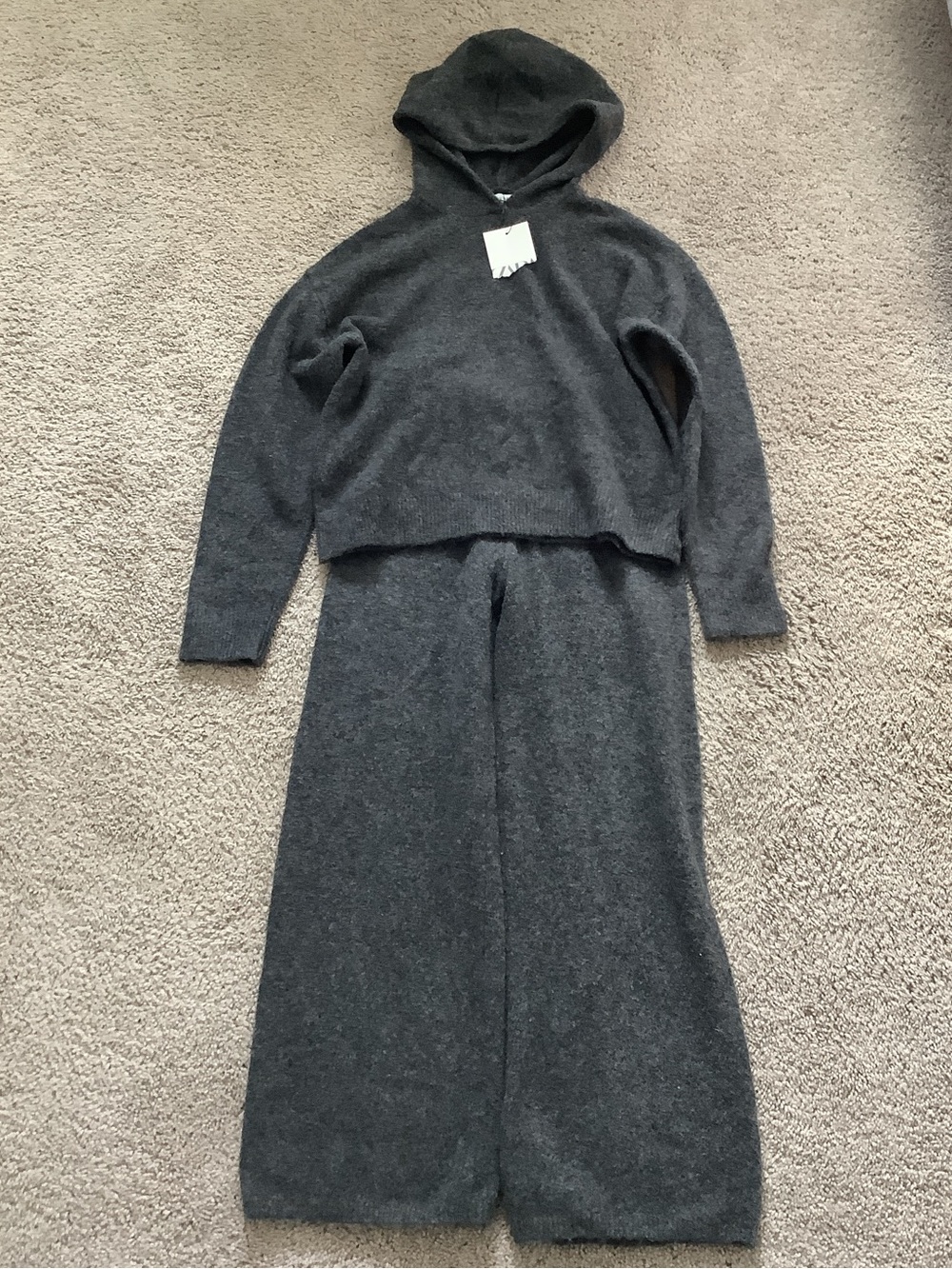Zara Girls Soft Knit Hoodie and Pants Set